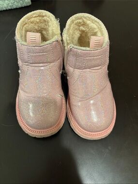 Kids Pink Sparkle Winter Boots